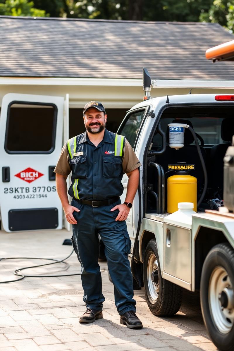 Iron Oak Exteriors owner beside the truck and equipment
